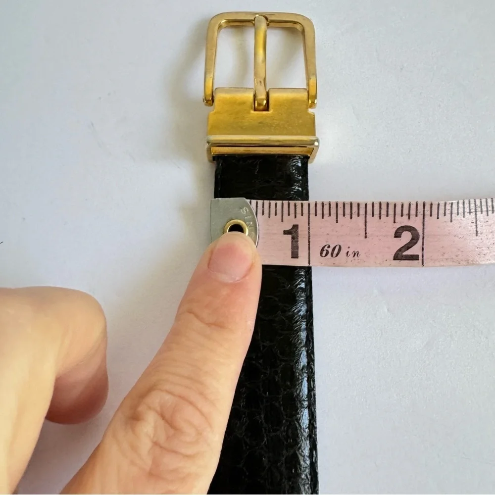 Vintage Snakeskin‎ Belt Blake Reptile Leather Gold Tone Buckle Womens Medium